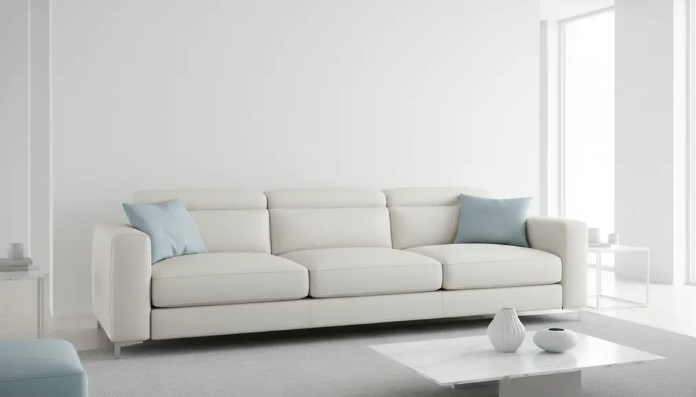 Hasil pengerjaan retrim pelapis sofa kulit sintetis dengan jahitan ganda yang rapi dan kuat - home-steril.com