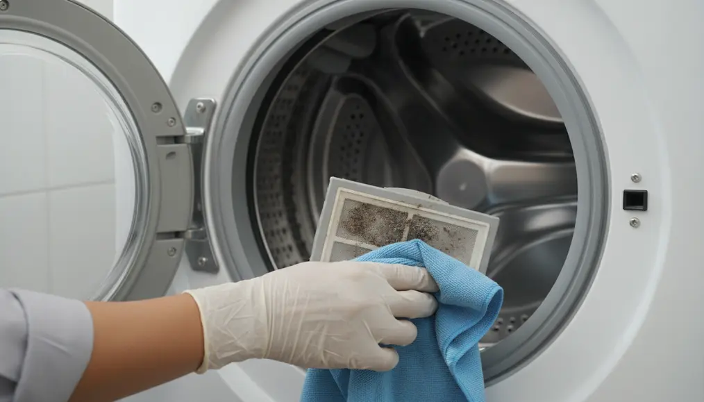 3. Bersihkan Filter dan Drum Mesin Cuci Secara Rutin