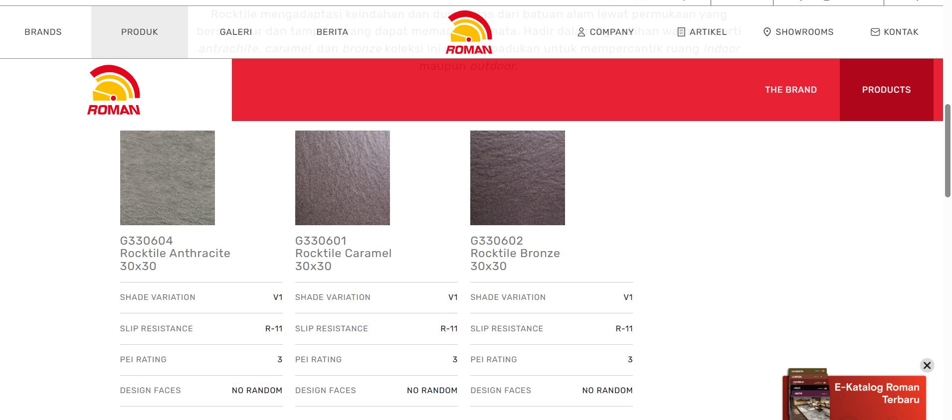 Roman Ceramics (Koleksi Rocktile)