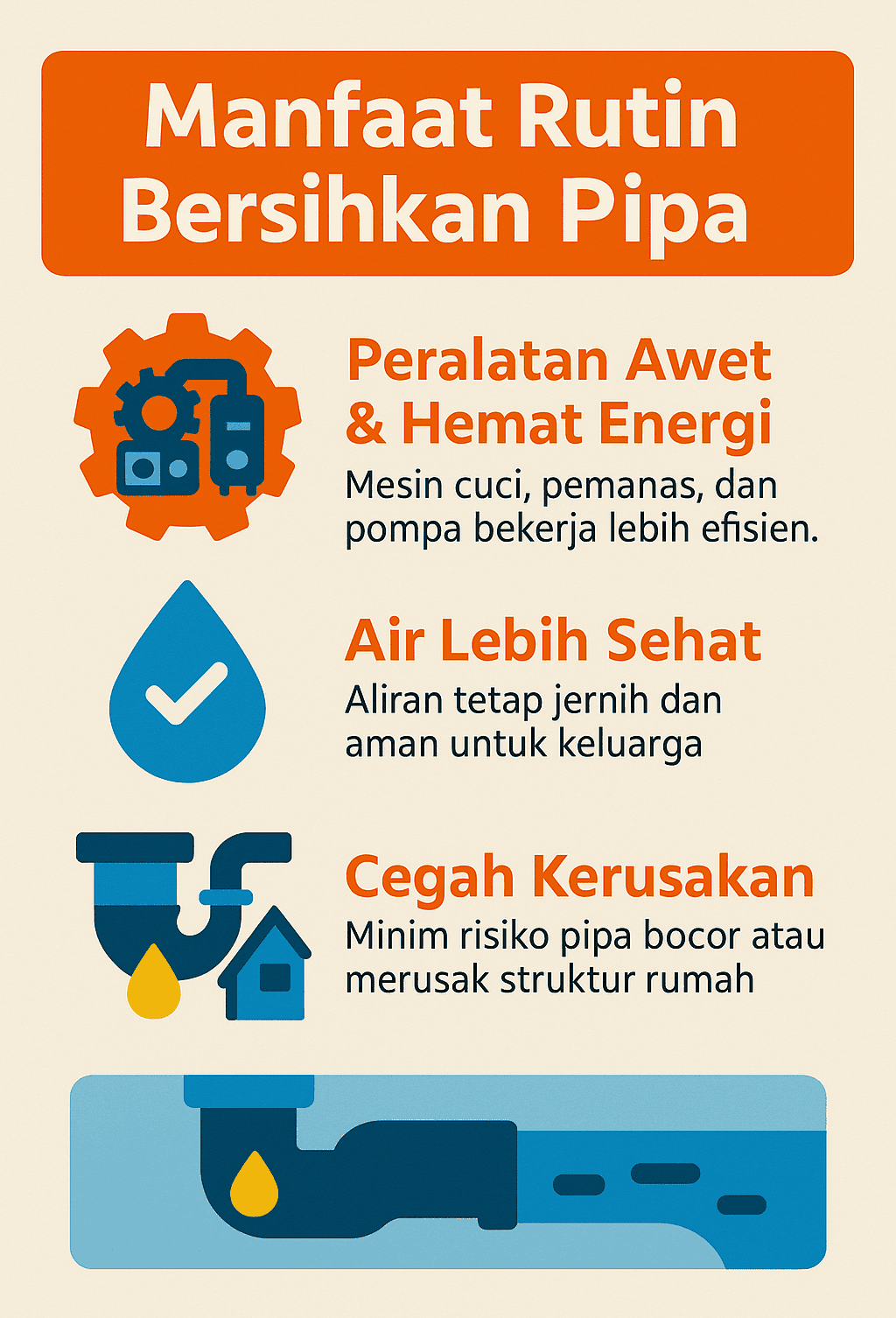Infografik: Manfaat Rutin Bersihkan Pipa