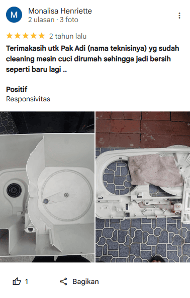 Review Pelanggan Home Steril – Servis Mesin Cuci Profesional
