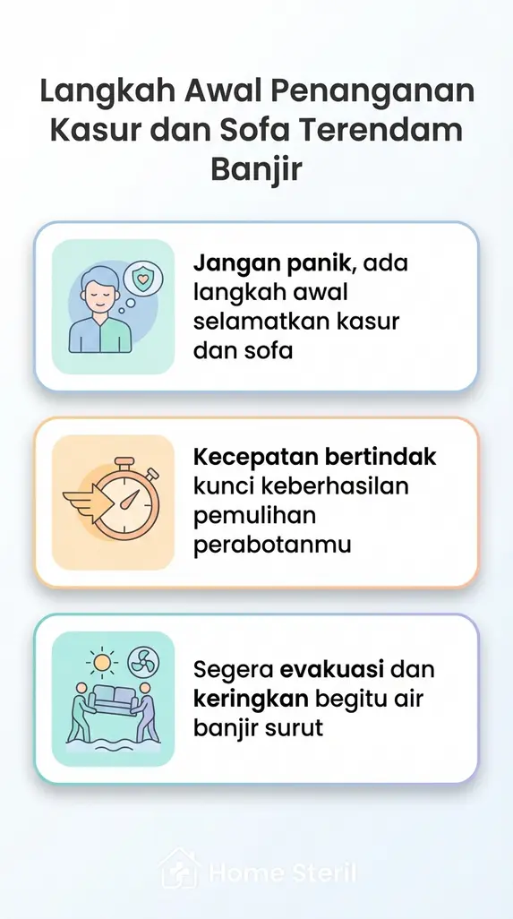 Langkah Awal Penanganan Kasur dan Sofa Terendam Banjir