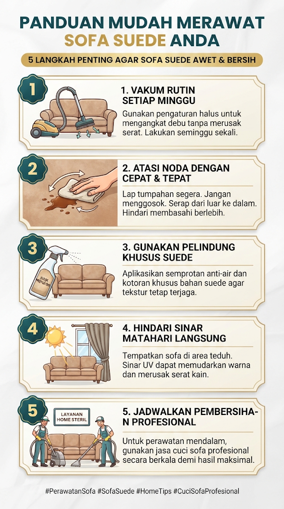 Infografik : Panduan Mudah Merawat Sifa Suede Anda
