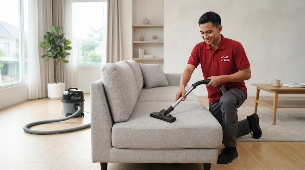 Proses Cuci Sofa Kantor & Rumah di Home Steril