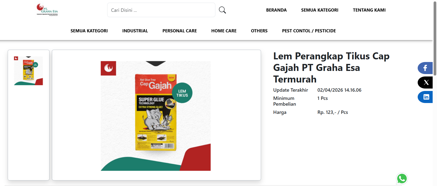 1. Cap Gajah (Lem Tikus - Tipe Papan & Odol)