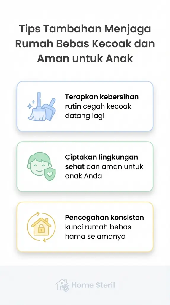 Tips Tambahan Menjaga Rumah Bebas Kecoak dan Aman untuk Anak