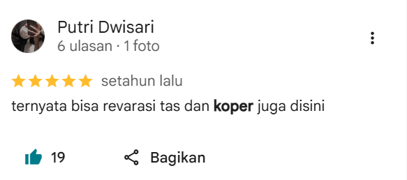 Testimoni Pelanggan Benerin Koper di Sneakershoot