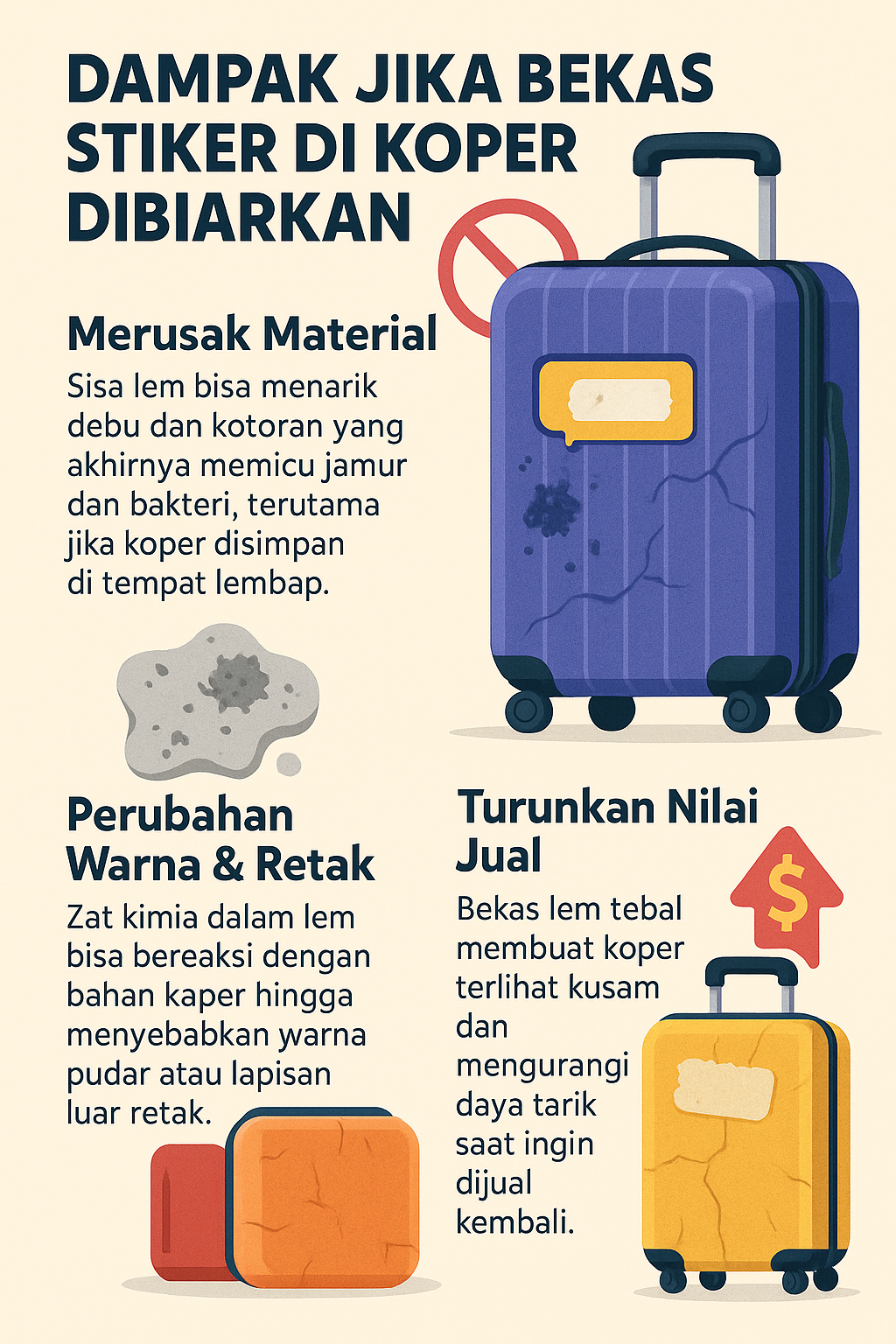 Dampak Jika Bekas Stiker di Koper Dibiarkan