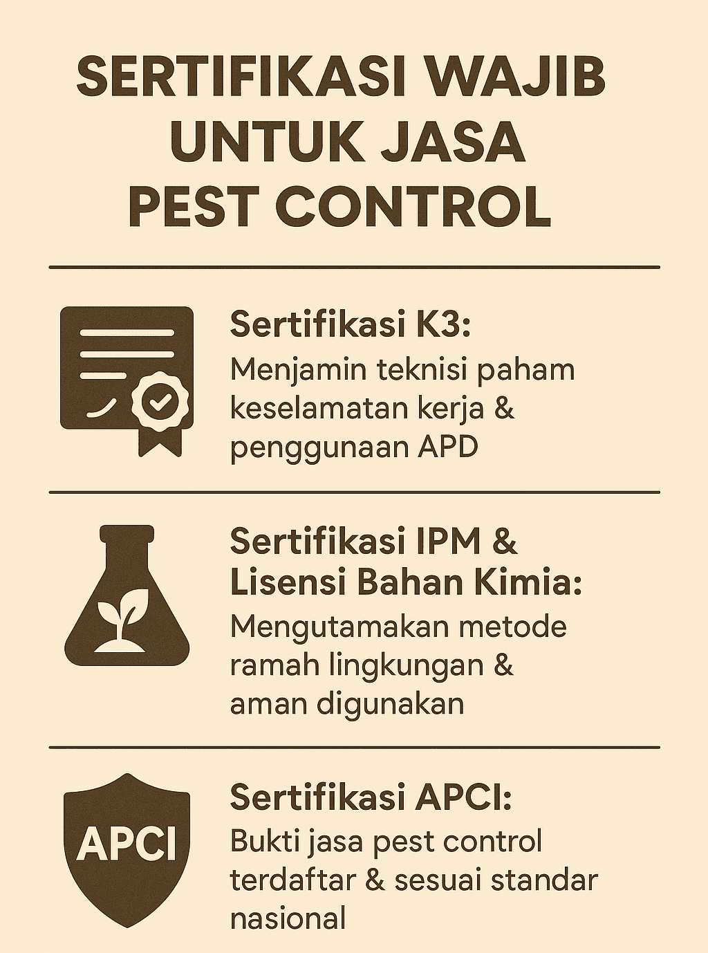 Infografik: Sertifikasi Wajib Untuk Jasa Pest Control