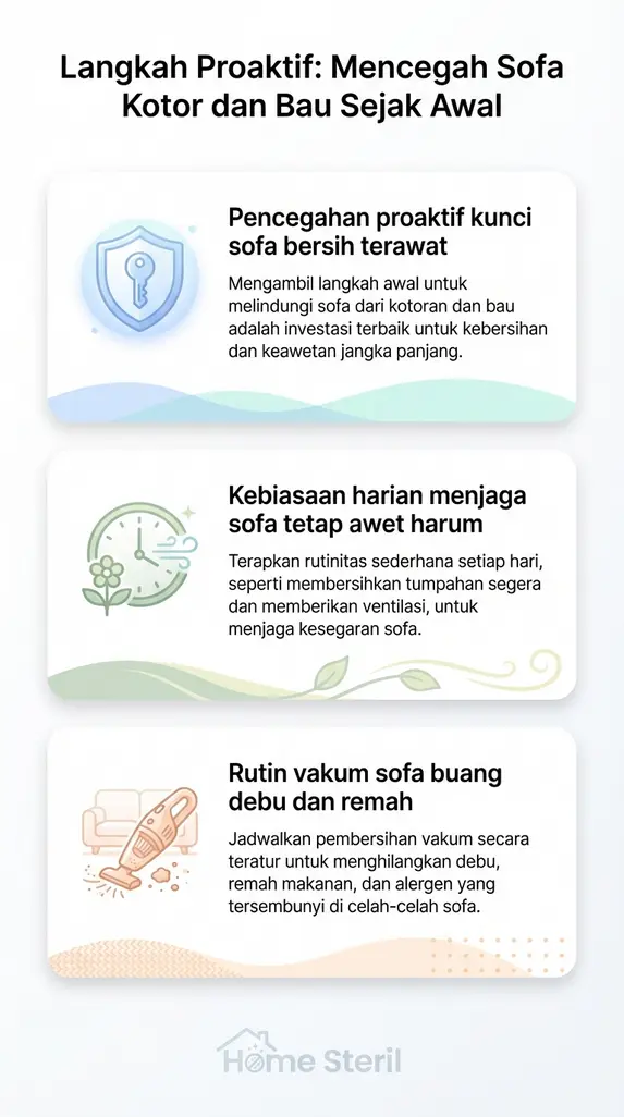 Langkah Proaktif: Mencegah Sofa Kotor dan Bau Sejak Awal