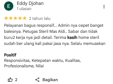 Testimoni Pelanggan Home Steril Perbaikan Pipa Air