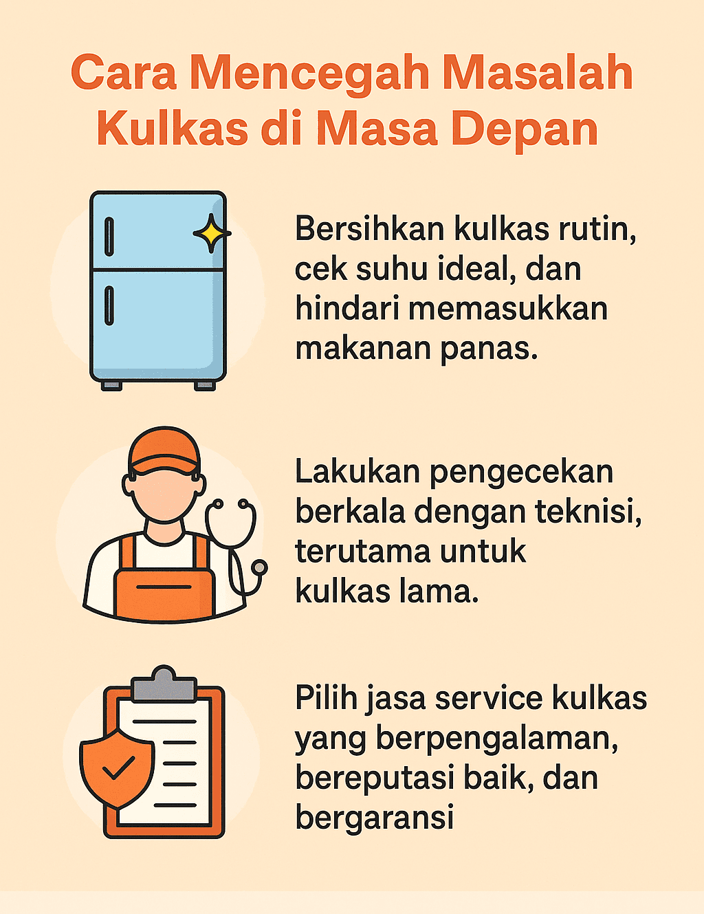 Infografik: Cara Mencegah Masalah Kulkas di Masa Depan