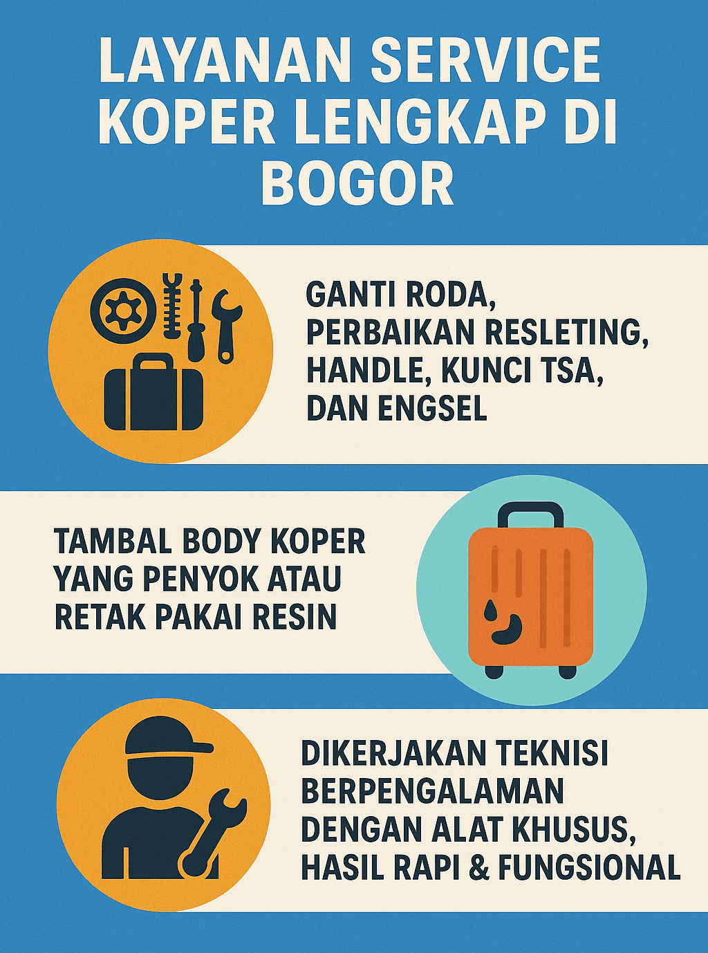 Infografik: Layanan Service Koper Lengkap di Bogor