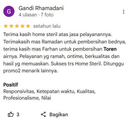 Testimoni Pelanggan yang Telah Menggunakan Jasa Kami