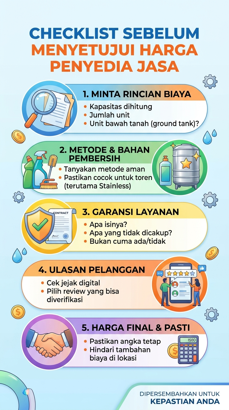 Infografik : Checklist Sebelum Menyetujui Harga dari Penyedia Jasa