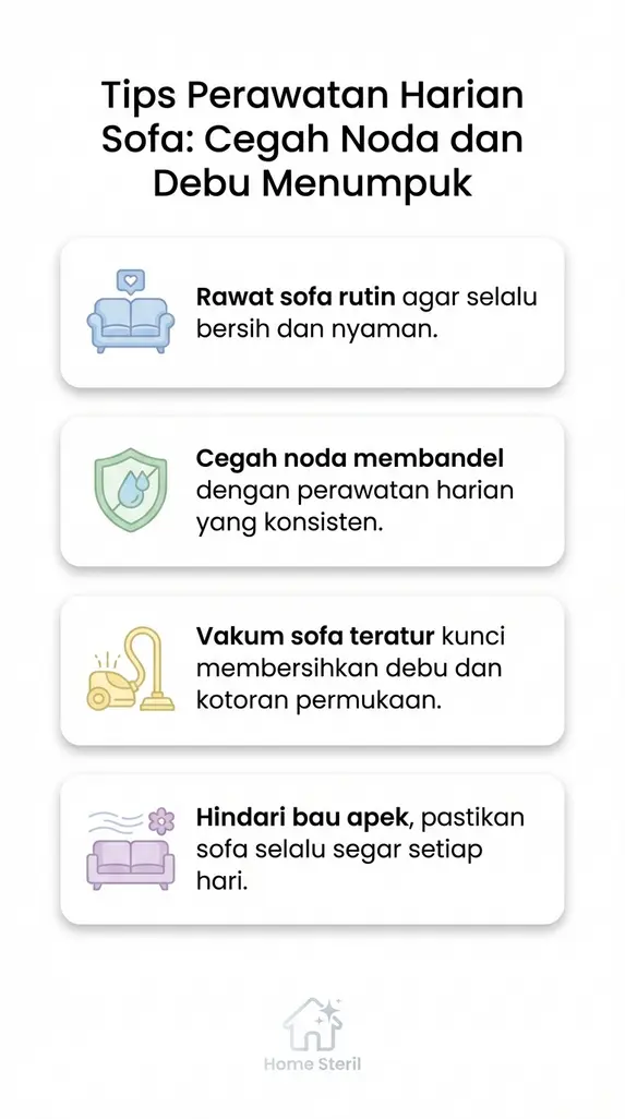 Tips Perawatan Harian Sofa: Cegah Noda dan Debu Menumpuk