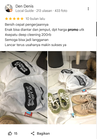 Testimoni Pelanggan Sneakershoot