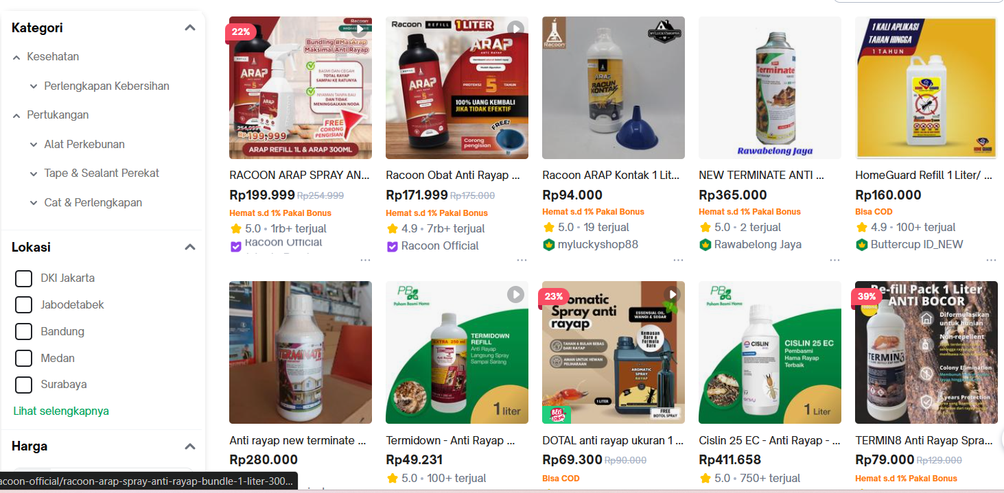 Cairan Anti Rayap Wood Protector (Berbagai Merk Lokal)