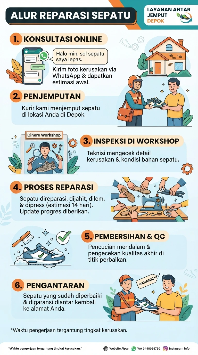 Infografik : Alur Reparasi Sepatu