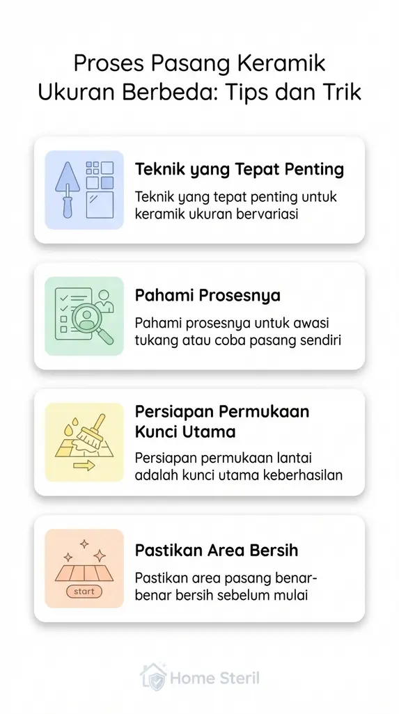 Proses Pasang Keramik Ukuran Berbeda: Tips dan Trik
