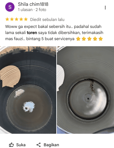 Reviews Pelanggan Kuras Toren di Home-Steril.com