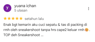 Testimoni Pelanggan Cuci Tas di Sneakershoot.id