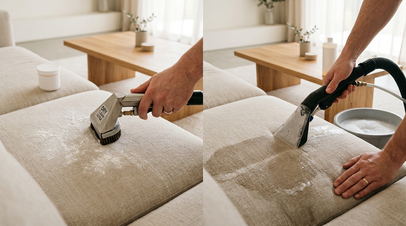 Mengenal Perbedaan Metode Membersihkan Sofa: Dry Cleaning vs. Wet Cleaning