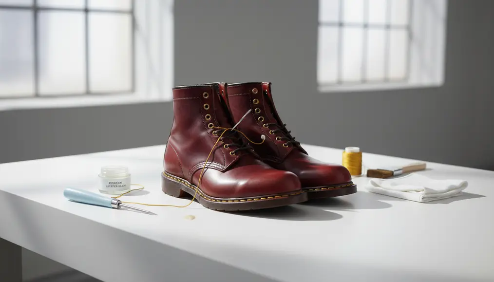 Reparasi Boots Dr. Martens & Leather: Jahit Sol Welted & Perawatan Kulit Cracking