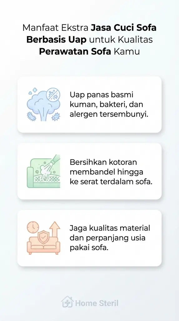 Manfaat Ekstra **Jasa Cuci Sofa Berbasis Uap** untuk Kualitas **Perawatan Sofa** Kamu
