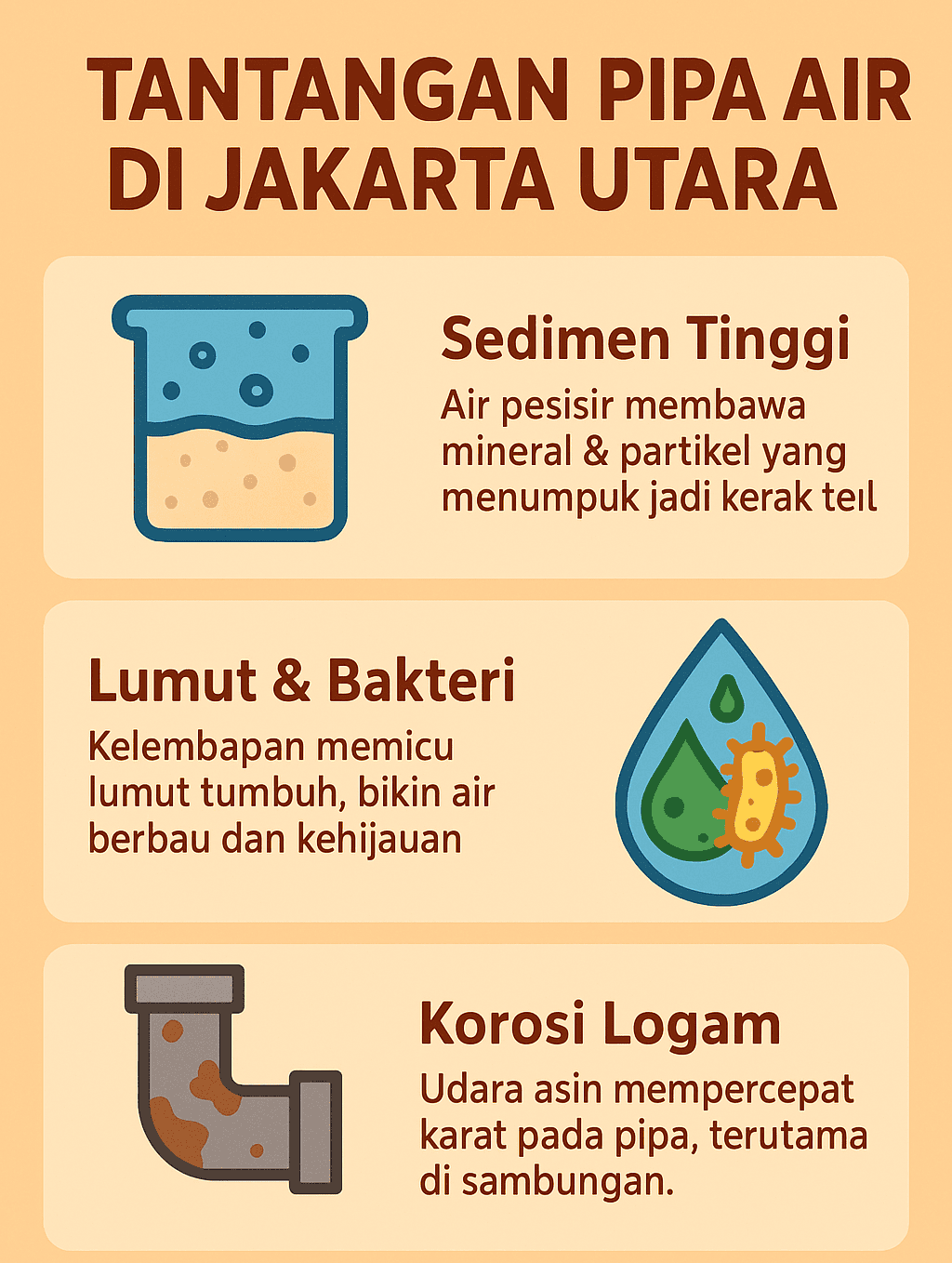 Infografik: Tantangan Pipa Air Di Jakarta Utara