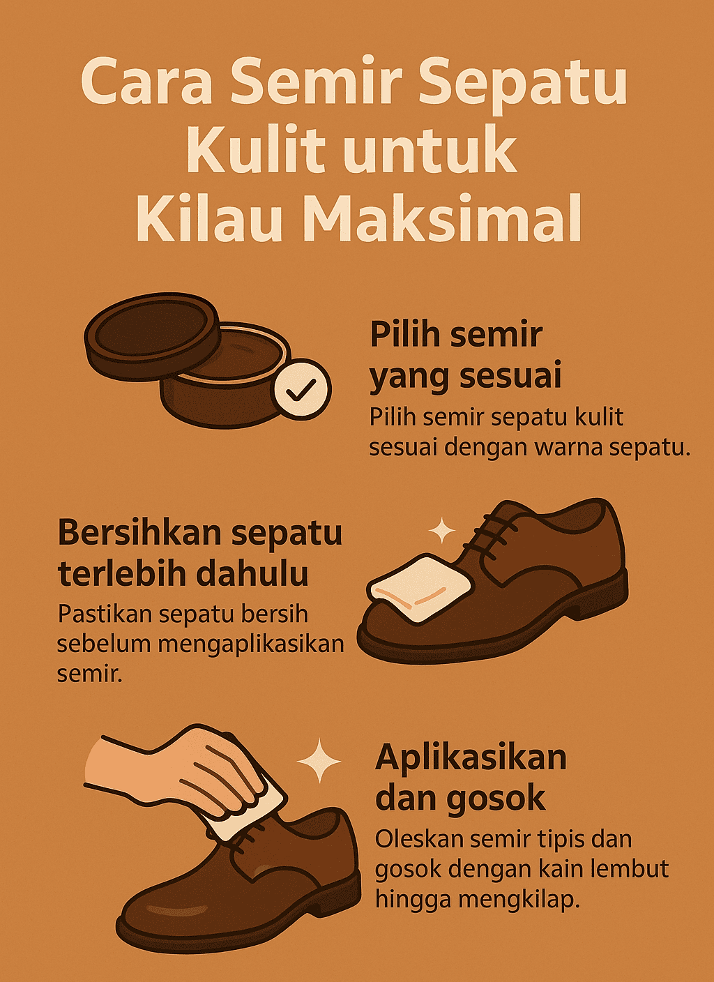 Infografik: Cara Semir Sepatu Kulit untuk Kilau Maksimal