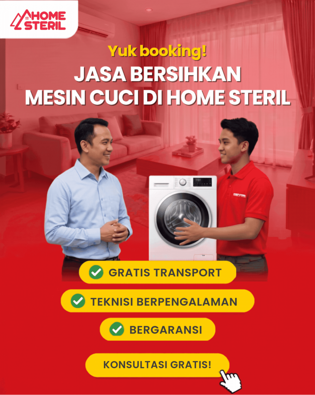 Jasa Bersihkan Mesin Cuci di Homesteril.com