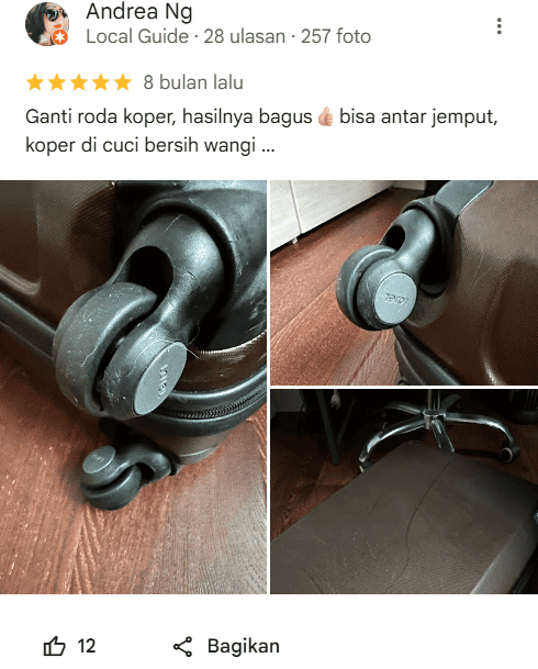 Testimoni Pengguna Jasa Reparasi Koper