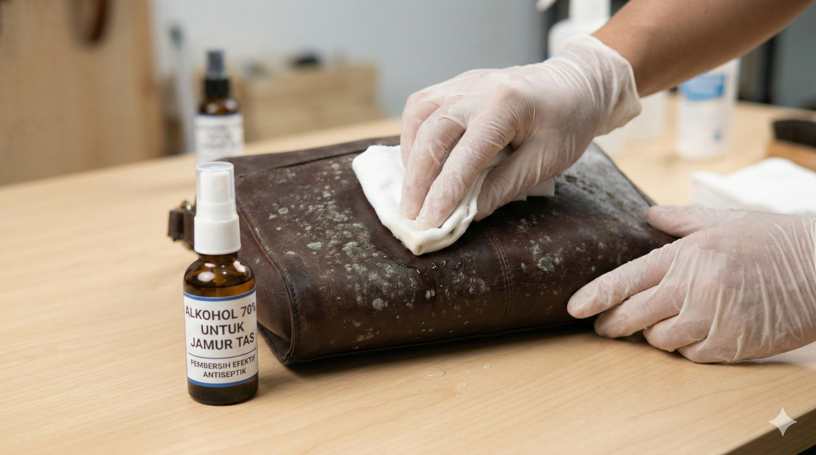 Alkohol 70 untuk jamur tas sebagai Disinfektan
