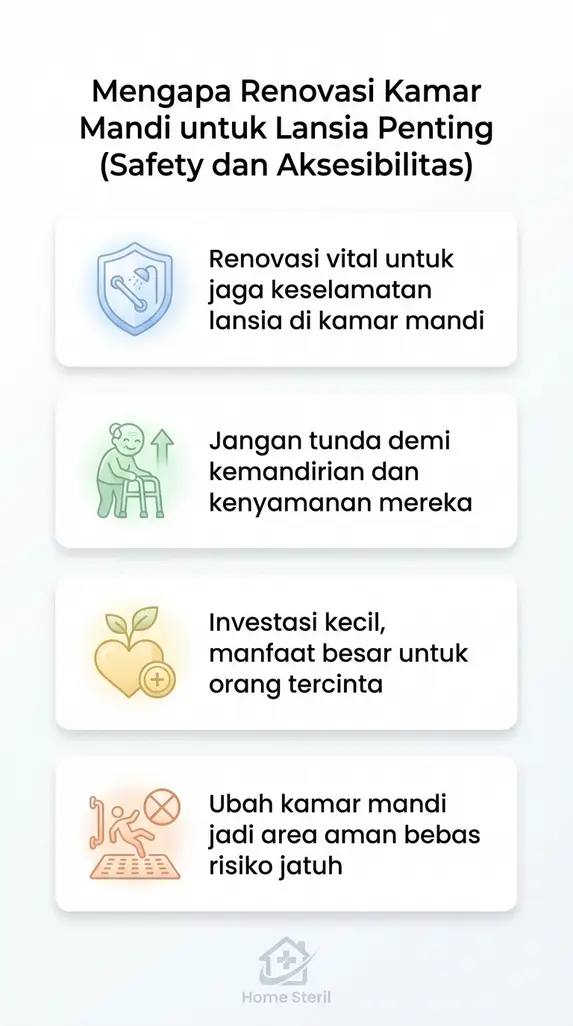 Mengapa Renovasi Kamar Mandi untuk Lansia Penting (Safety dan Aksesibilitas)