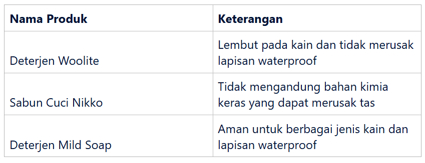 Deterjen dan Sabun yang Direkomendasikan