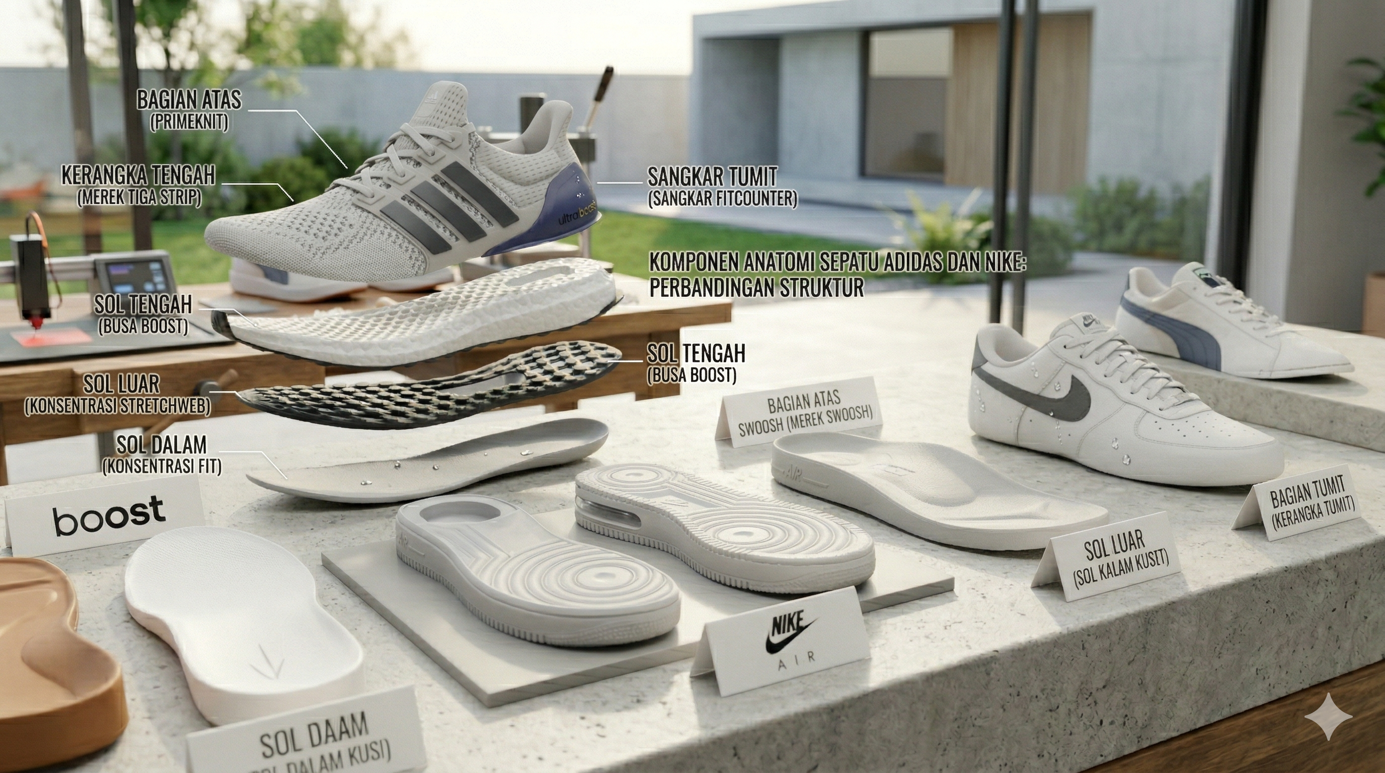 Evolusi Teknologi pada Komponen Sepatu Adidas dan Nike