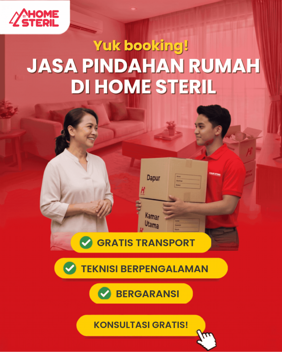 Jasa Pindahan Rumah di Homesteril.com