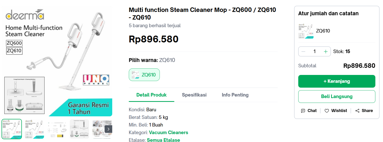 1. Deerma Handheld Steamer ZQ610: Solusi Serbaguna