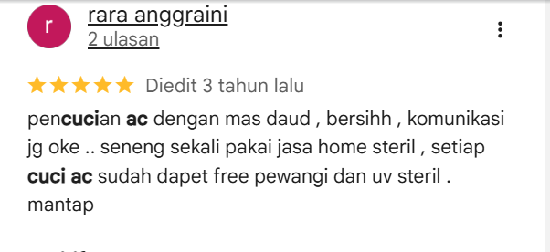 Review Pelanggan Home-Steril