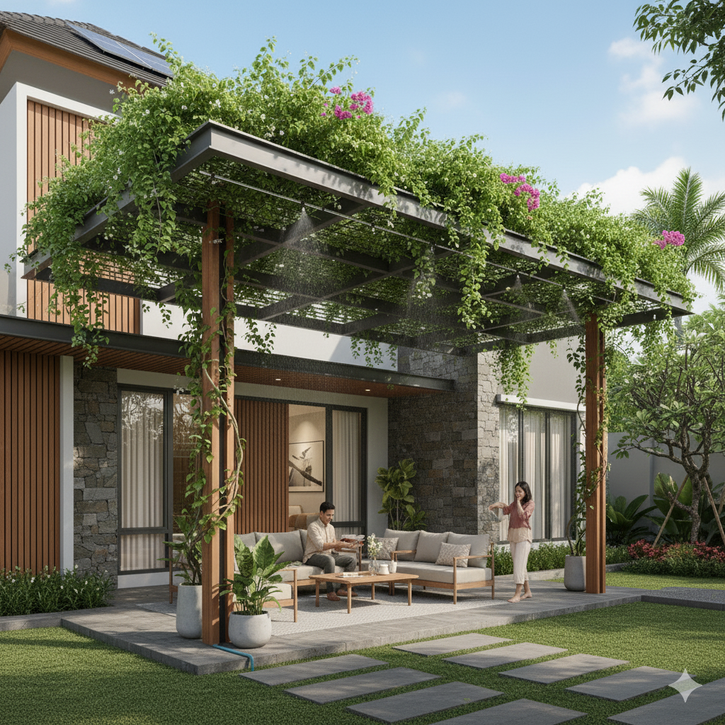 Kanopi Modern dengan Material Ramah Lingkungan