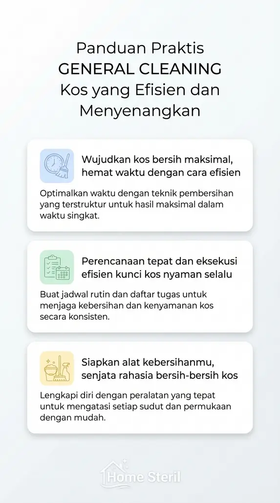 Panduan Praktis GENERAL CLEANING Kos yang Efisien dan Menyenangkan
