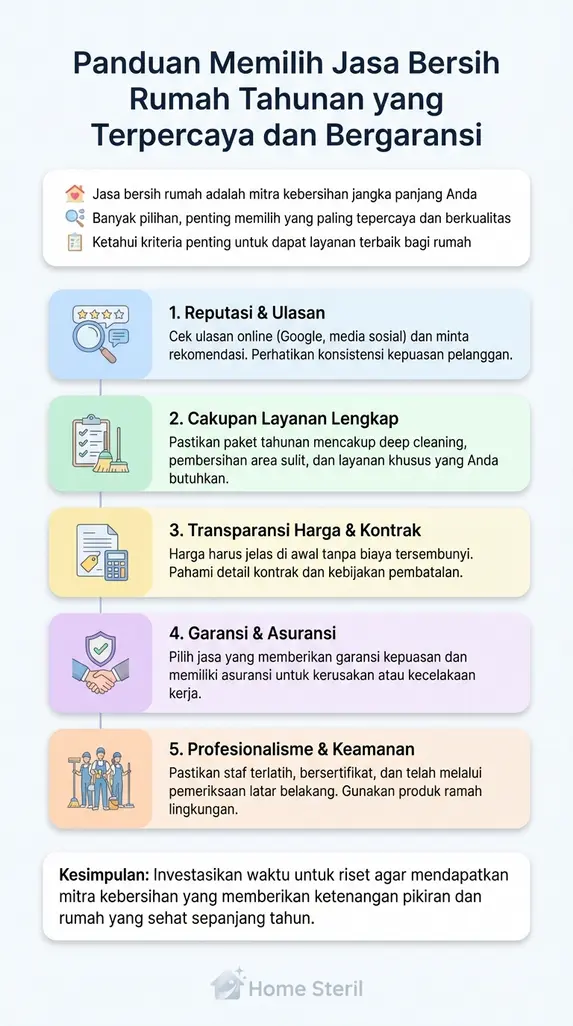 Panduan Memilih Jasa Bersih Rumah Tahunan yang Terpercaya dan Bergaransi