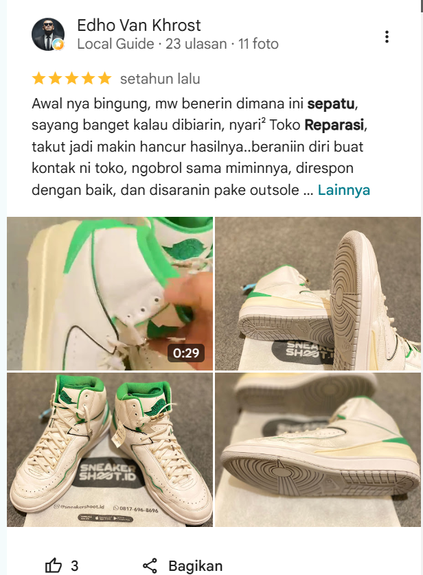 Testimoni Pelanggan Sneakershoot