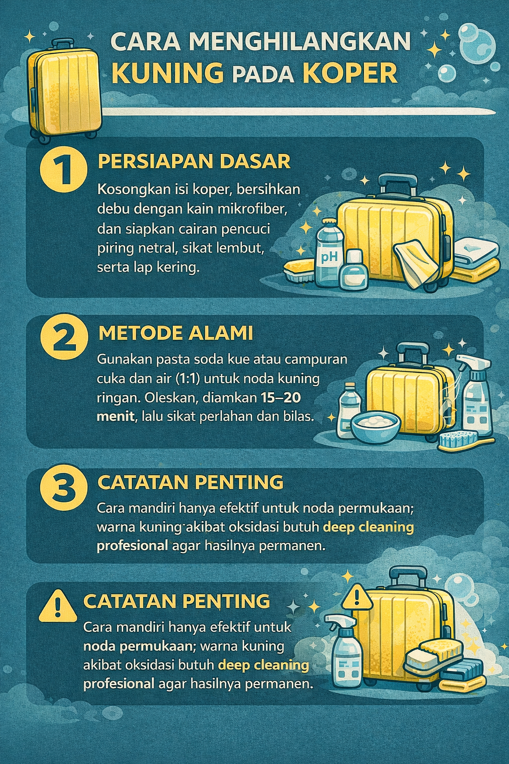 Cara Menghilangkan Kuning pada Koper