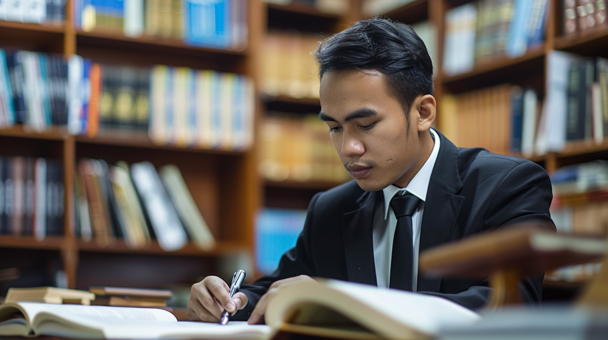 don_maximus_young_Indonesian_lawyer_25_studying_printed_copies__656165e9-8e4d-4e7d-99ac-40bd607dc49b.webp